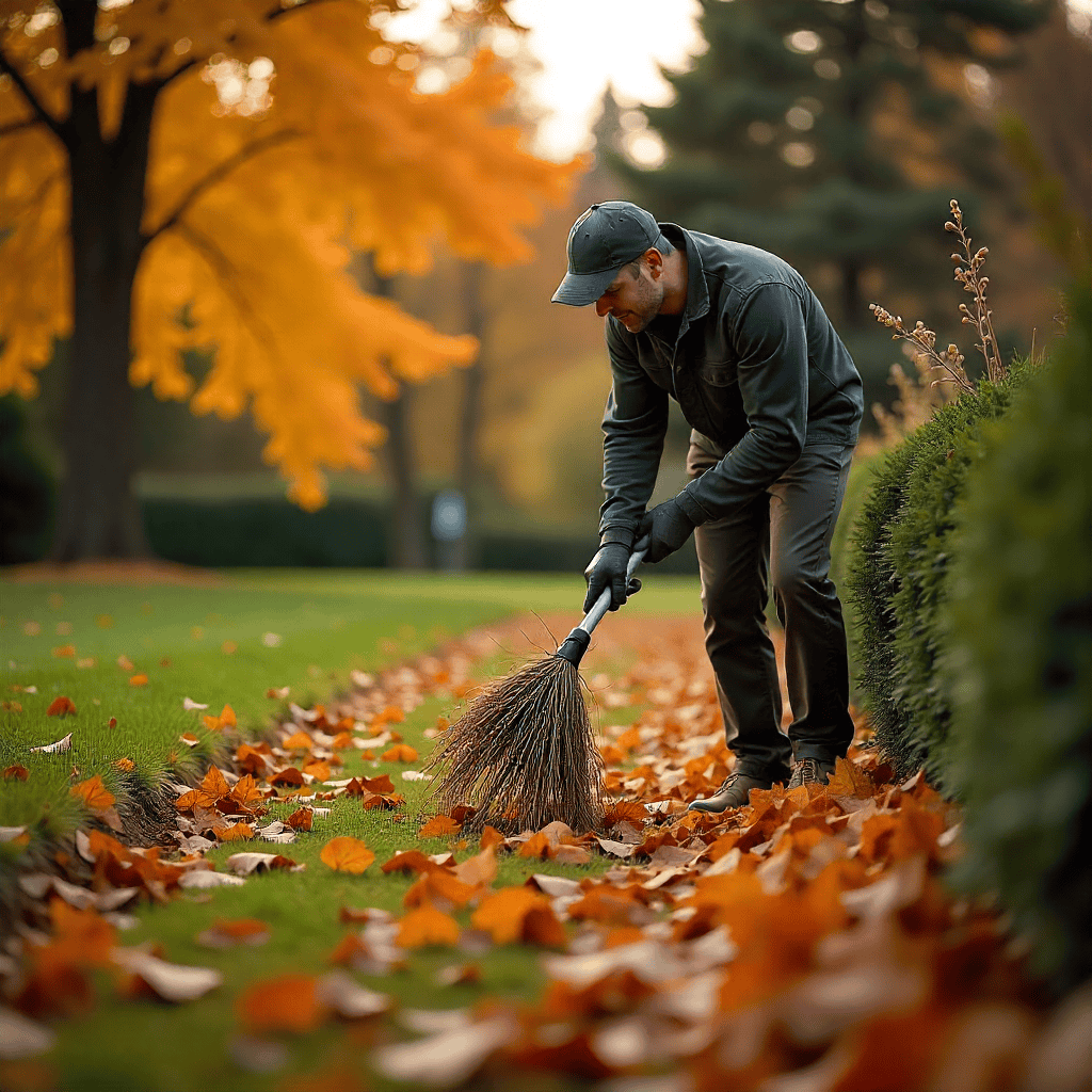 Tiimimme valmistaa pihaa syksyn huoltotöissä